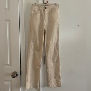 Faherty Bone Cream Organic Cotton Straight Leg Pants